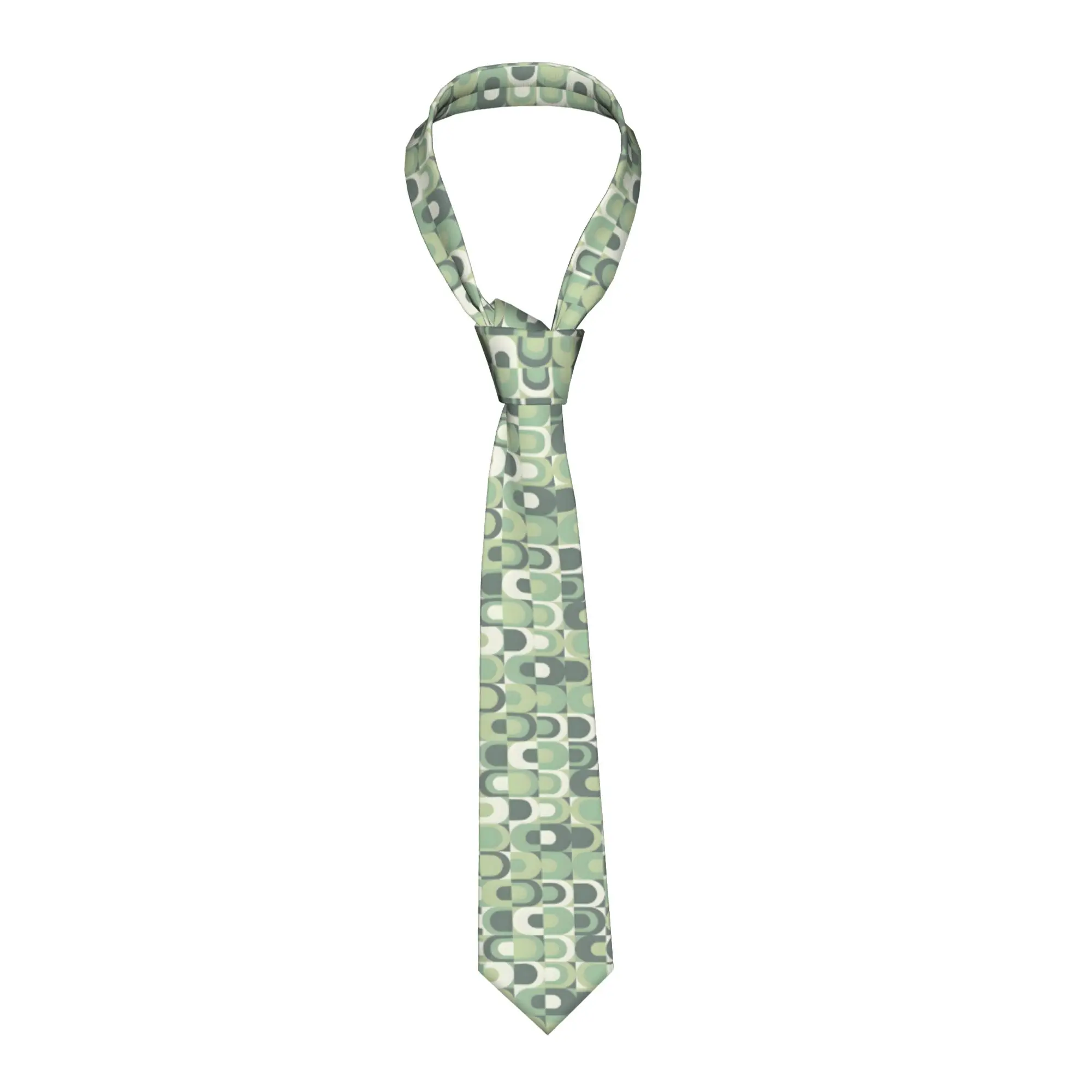 

Мужской шелковый галстук в стиле ретро 70-х годов с узором в индустриальном стиле, цвета старого мягкого зеленого, для официальных мероприятий, в стиле середины века Галстук для офиса