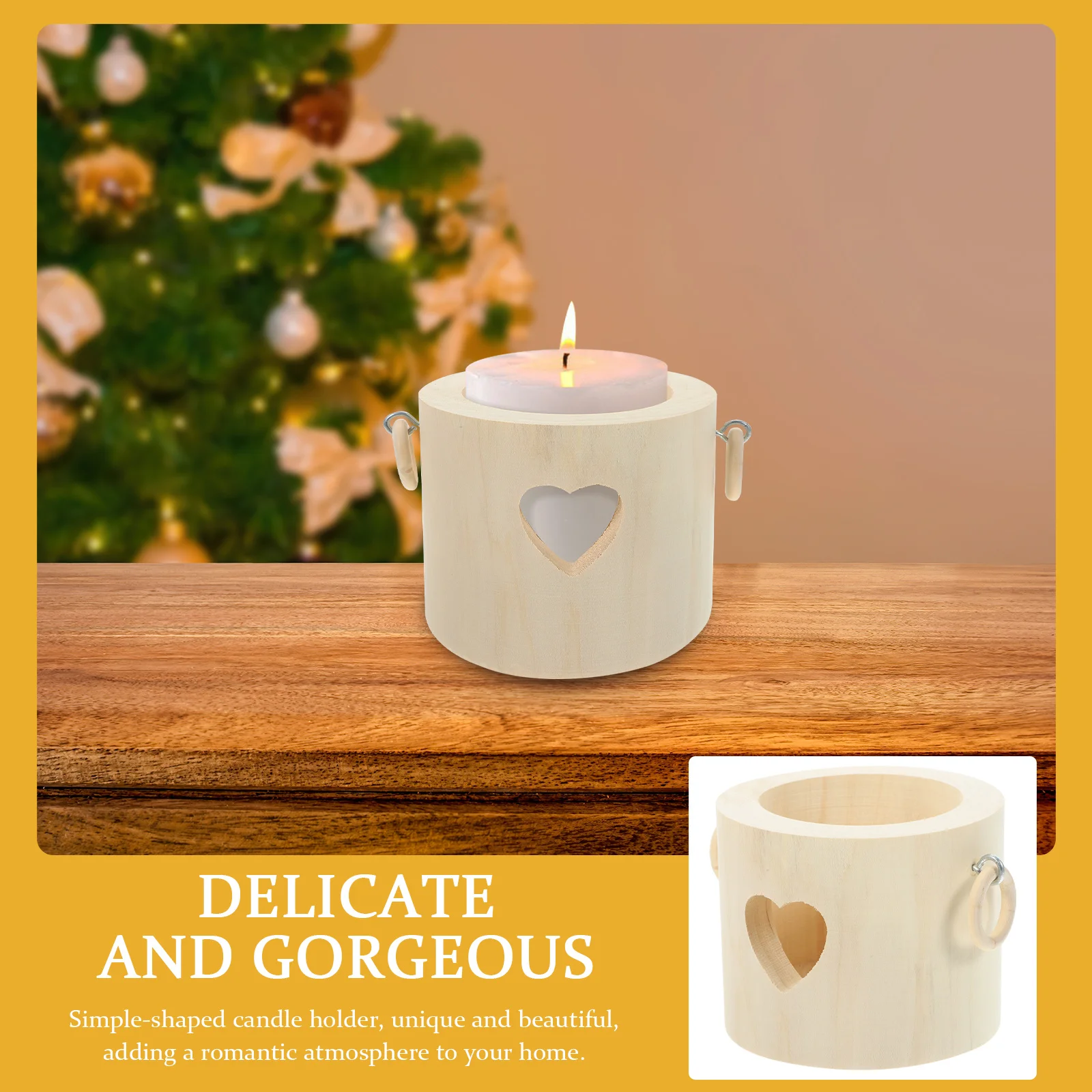 

Heart Shaped Wooden Holder Table Centerpiece for Home Decor Wedding Valentine's Day Tea Light Stand Rustic Farmhouse