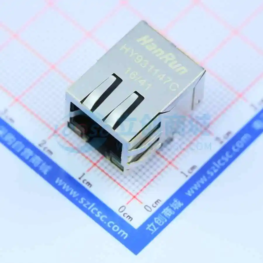 10pcs/new spot HY931147C with light variable voltage horizontal RJ45 connector gigabit network interface socket
