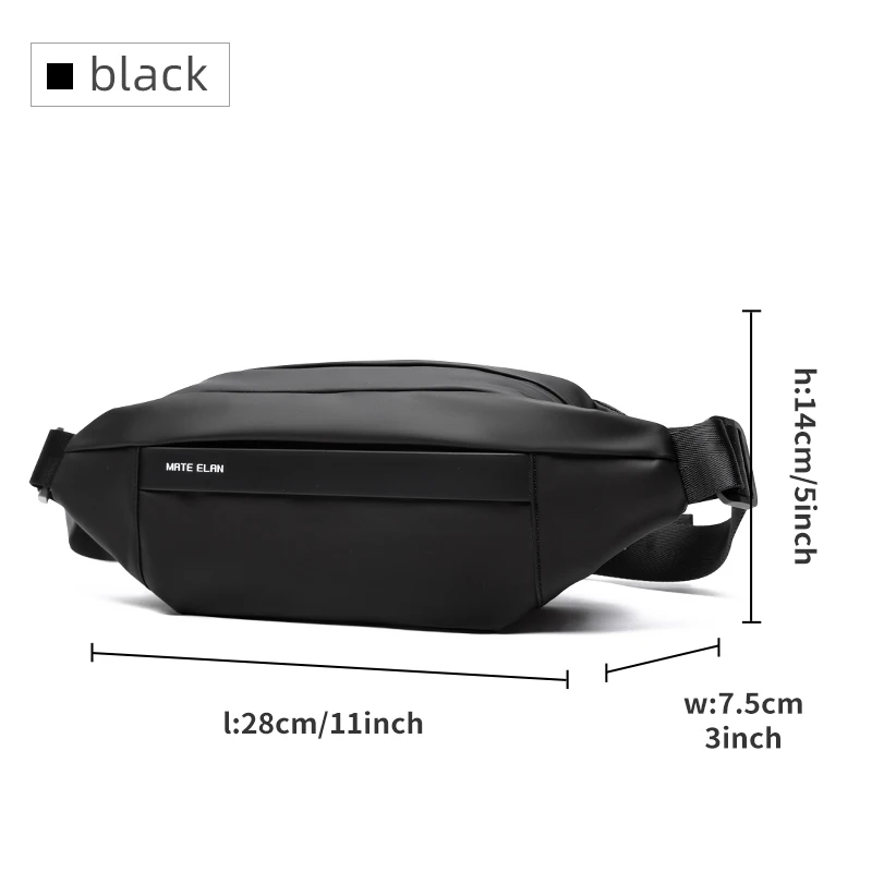 MOYYI Premium Crossbody Bag with Magnetic Buckle, Fashion Waterproof  Sling Bag Black Shoulder Bag for Men Travel Sport