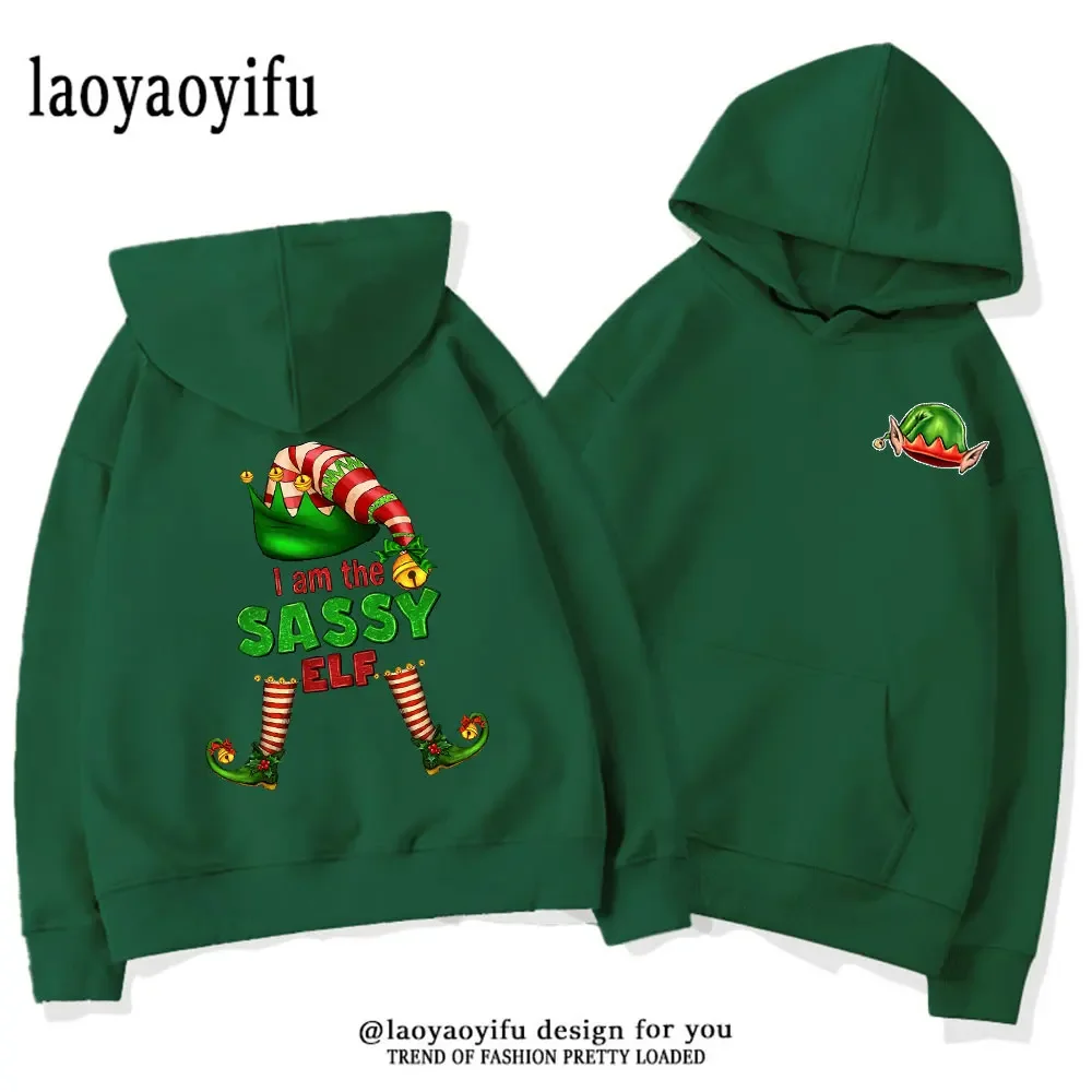 New Coming Im The Sassy Elf Matching Family Group Christmas Hooded Tops Men Sweatshirts Hoodies Sportswears Santa's Helper Hoody