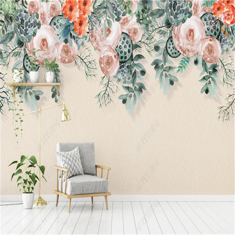 Custom American Rose Flower Bedroom Wallpapers Murals 3d Vine Modern TV Background Wall Papers For Living Room Home Decor 3D