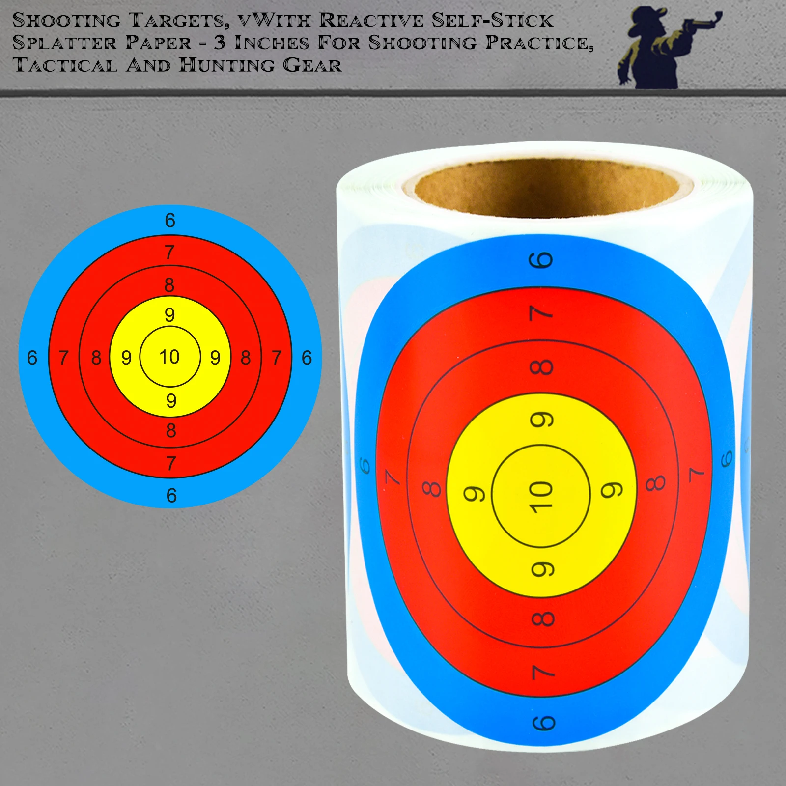 

200Pcs 3inch Three-Color Circular Ring Target Stickers for Shooting Practice, Shooting Target Training Supplies Stickers, Shooting Target Labels (Can Be Used for Real Gun Practice and Airgun Practice)