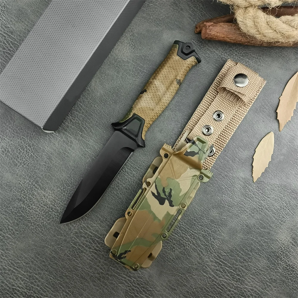 

GB 1500 StrongArm Охотничий нож для выживания 8Cr13Mov Full Tang Blade Камуфляжные резиновые ручки Тактические спасательные ножи для приключений