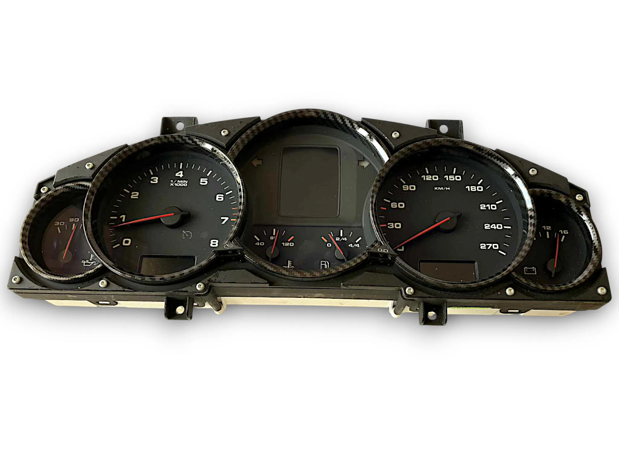 

Gloss Carbon Fiber Style Dashboard Dial Gauge Rings Bezel Trim For Porsche Cayenne 955 957 9PA