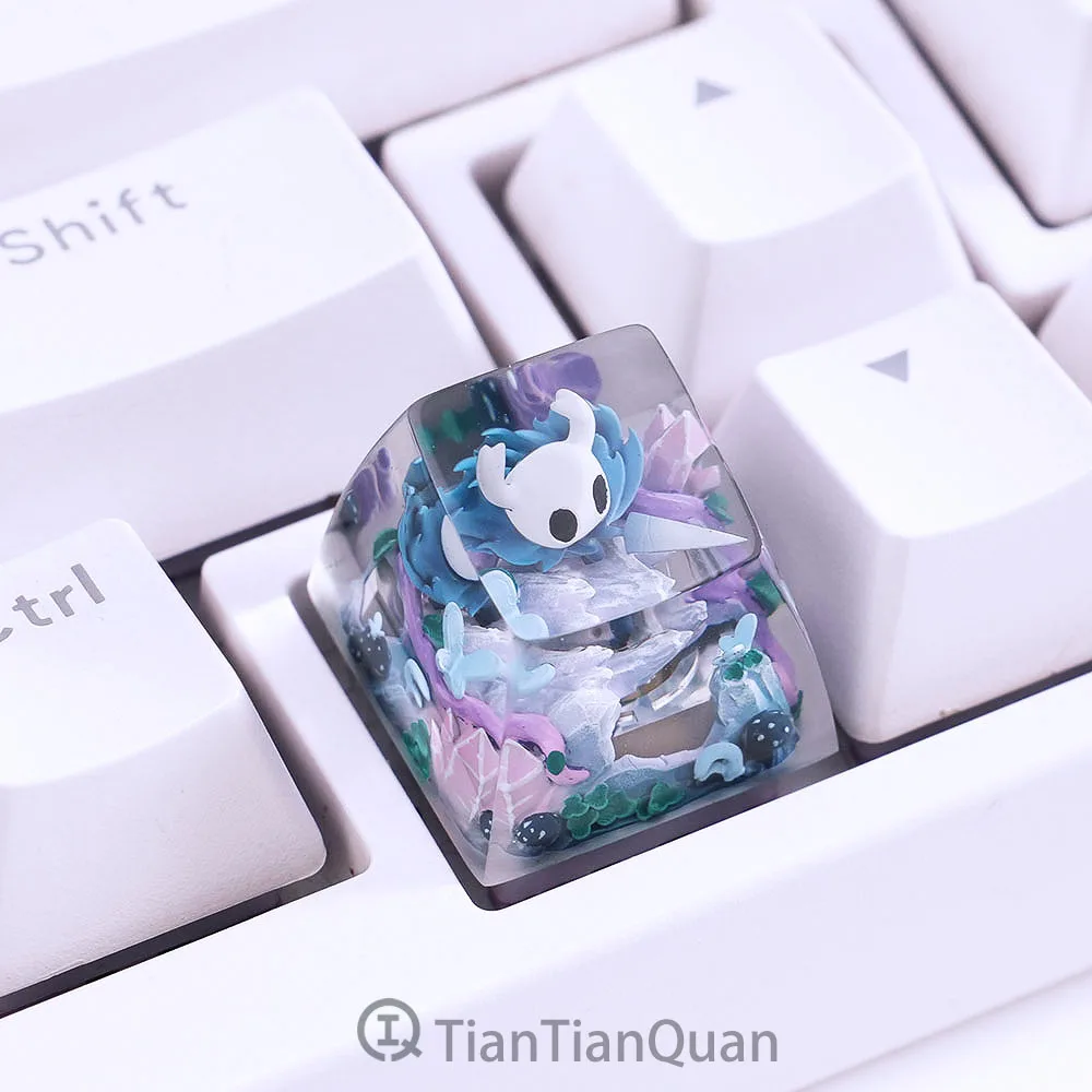 Hollow Knight Esc Keycap Смола 3D ручной работы Настраиваемый прозрачный механический аксессуар для клавиатуры Персонализированные колпачки для игровых клавиш
