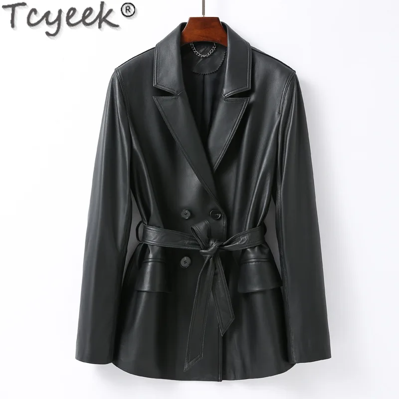 Tcyeek Genuine Leather Jacket Women Real Sheepskin Coat Women's Suit Jackets Casual Spring Autumn Clothes Jaqueta De Couro 2024