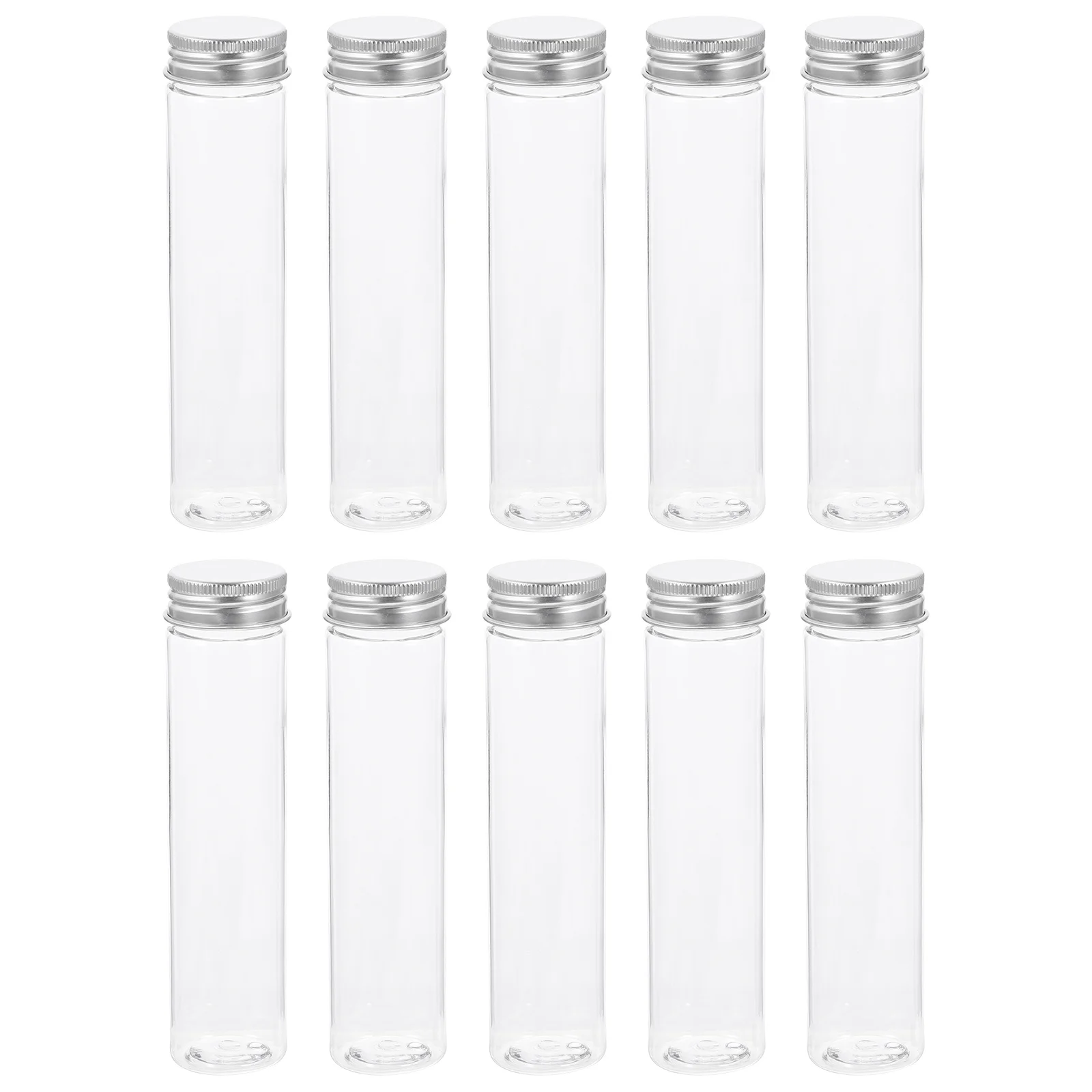 

10 pcs Flat-Bottomed Test Tubes 110Ml Clear Plastic Containers Leak-Proof Travel Lotion Bottles For Beauty Liquid