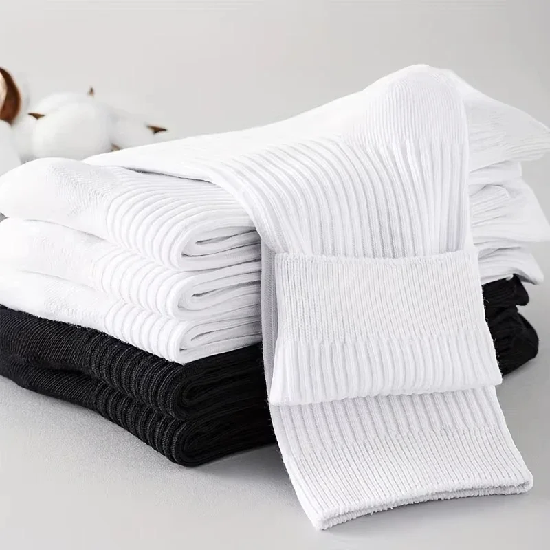 2025 New Men's and Women's Solid Color Medium Tube Luxury Business Disposable Solid Color Socks Breathable and Comfortable
