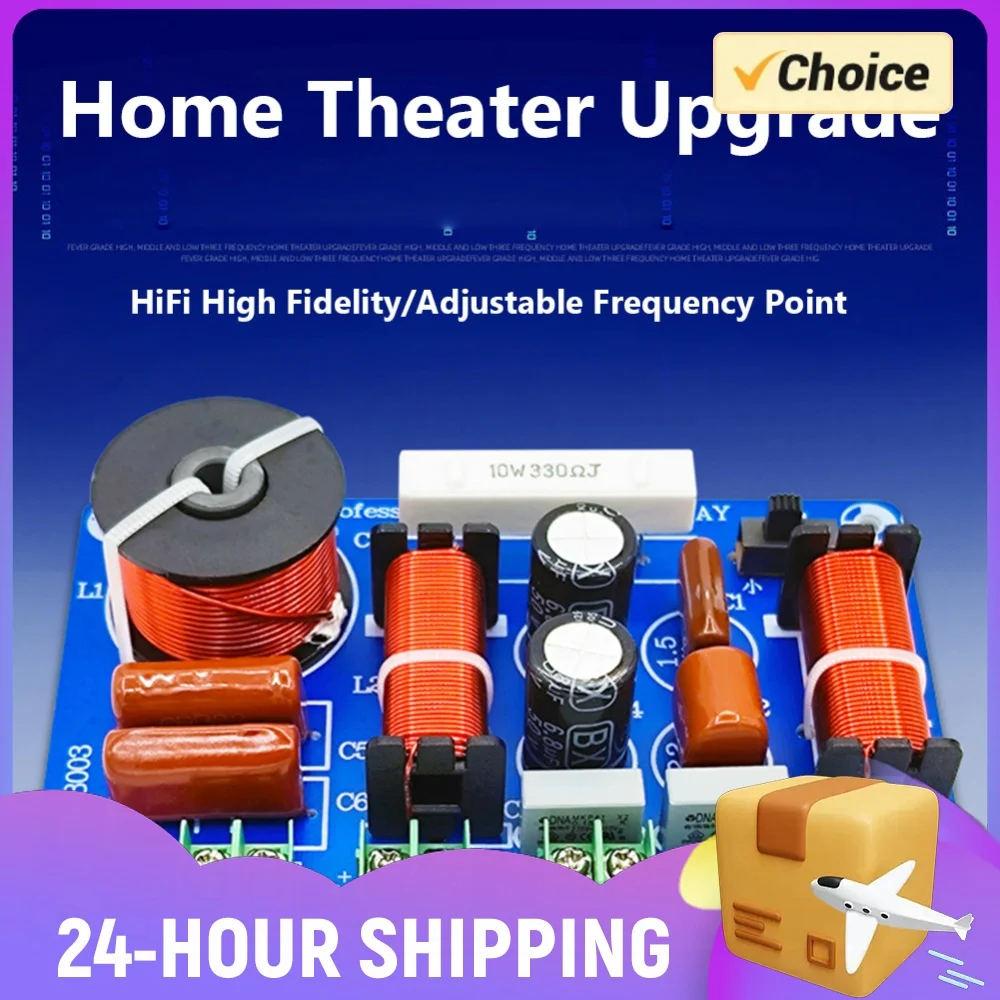250W Speaker Crossover Treble Medium Bass 3 Ways Speakers Filter Frequency Divider Adjustable for Home Theater Speaker Upgrade