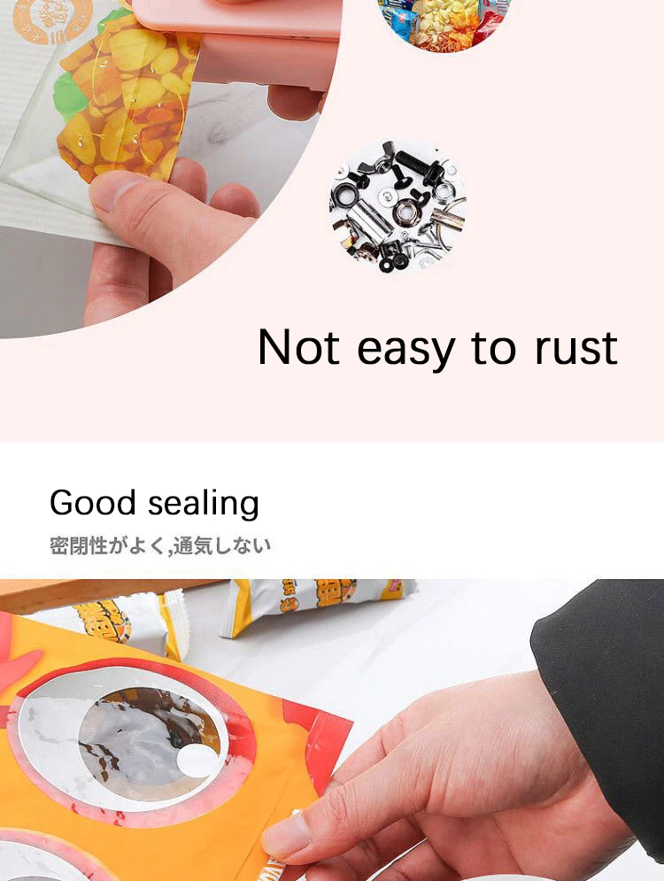 Mini máquina de selagem portátil, Selador de saco plástico Selador térmico, Snack Plastic Bag Sealing Machine, Home Press Clip para Alimentos