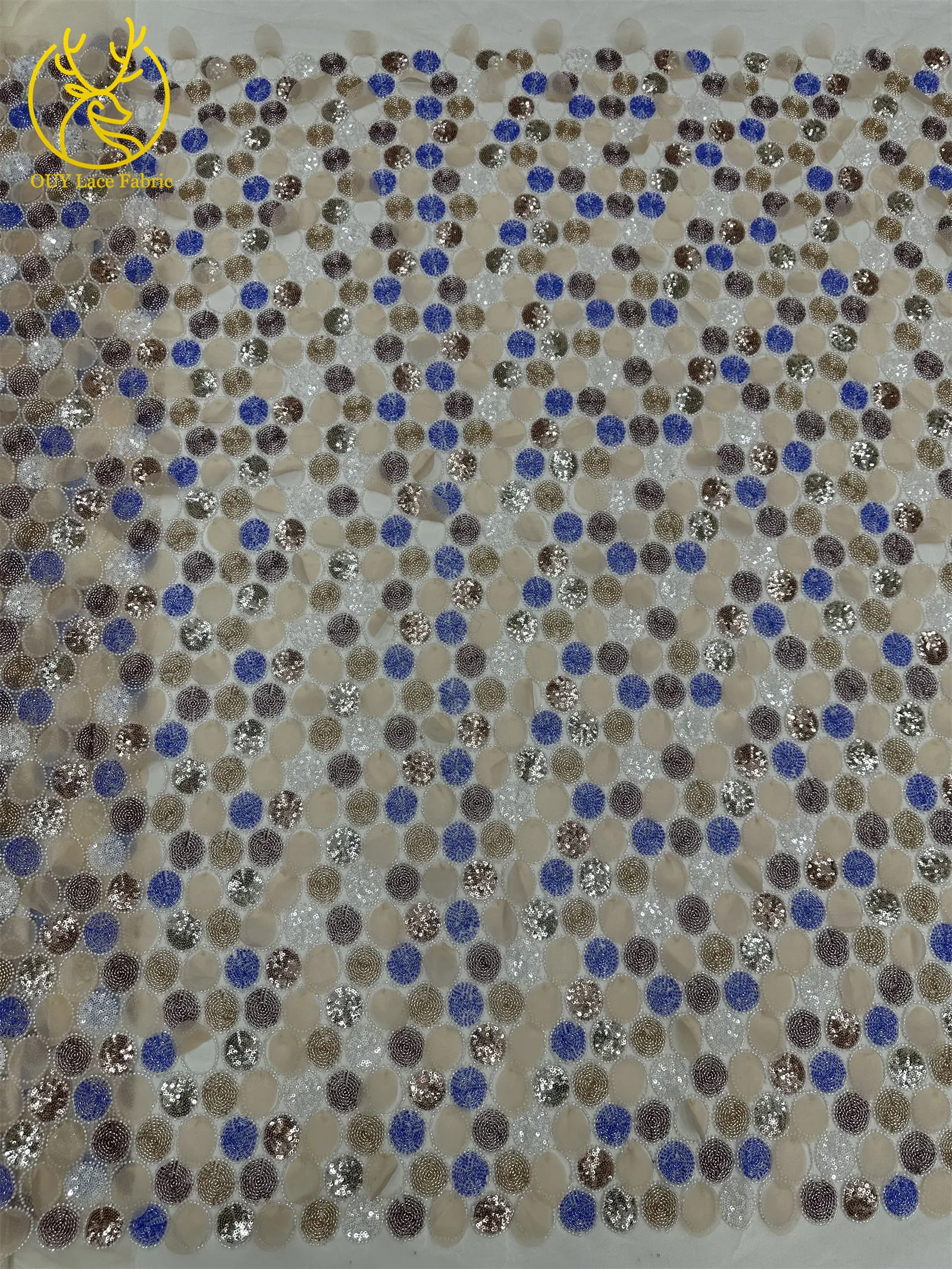 Il più nuovo tessuto africano del pizzo in rilievo 2025 di alta qualità di lusso francese nigeriano paillettes tulle tessuto di pizzo abiti da festa di nozze