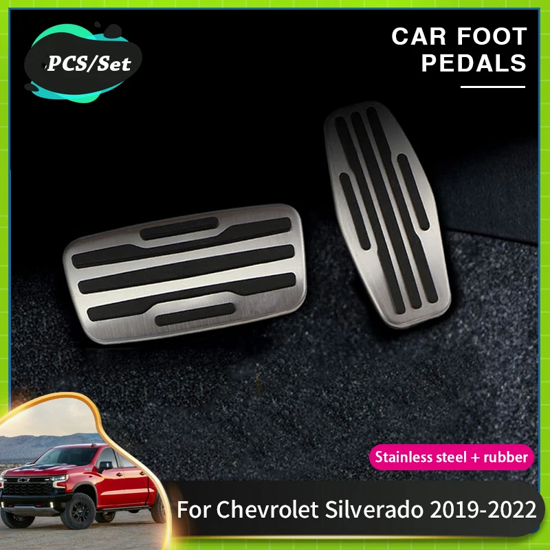 

For Chevrolet Silverado 2022 Acessories Cheyenne GMC Sierra 2019 2020 2021 2022 Car Gas Brake Foot Rest Pedals Covers Acessories