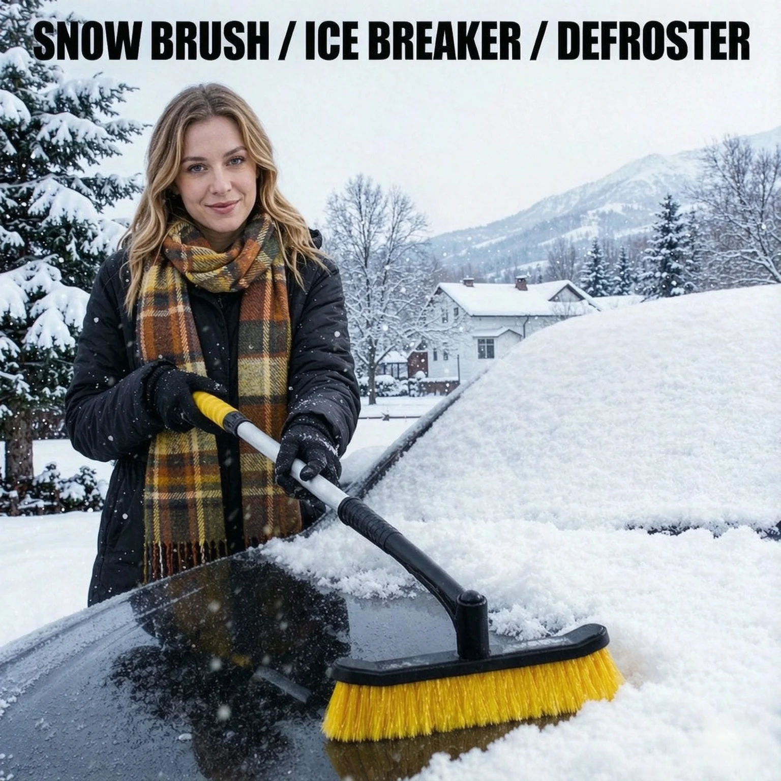 Detachable Car Snow Shovel Ice Scraper And Snow Brush Magic Winter Defrosting Tool Ox Tendon Durable for Vehicle Snow Removal