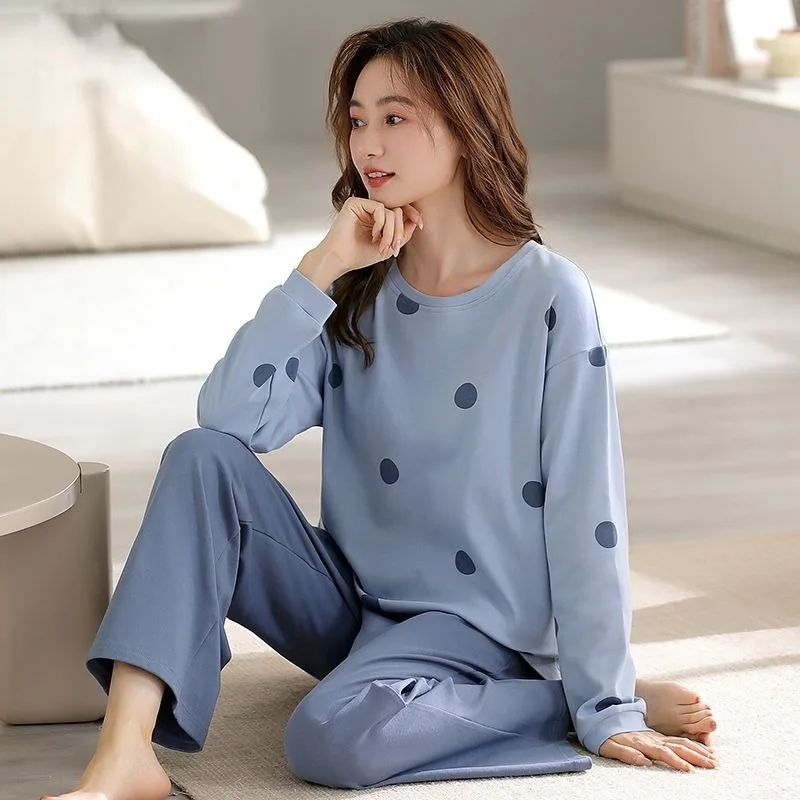 2024 New Pure Cotton pigiama donna primavera autunno maniche lunghe Bowknot Sleepwear set grandi dimensioni inverno Falbala Loose Homewear