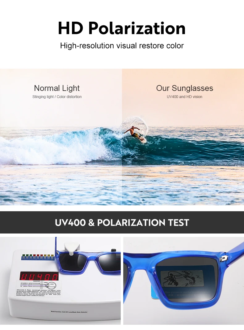2026 DML Neue Mode Damen Luxusmarke Quadratische Sonnenbrille Vintage Hochwertige Farbige Polarisierte Schutzbrille UV400 – Detail 7