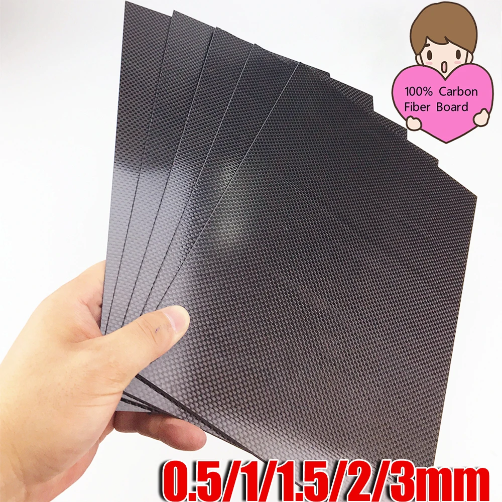 Full 3K Carbon Fiber Plate Sheet High Strength Carbon Board Panel 0.5/1/1.5/2/3mm Thickness Twill Pure Carbon Board for RC Model