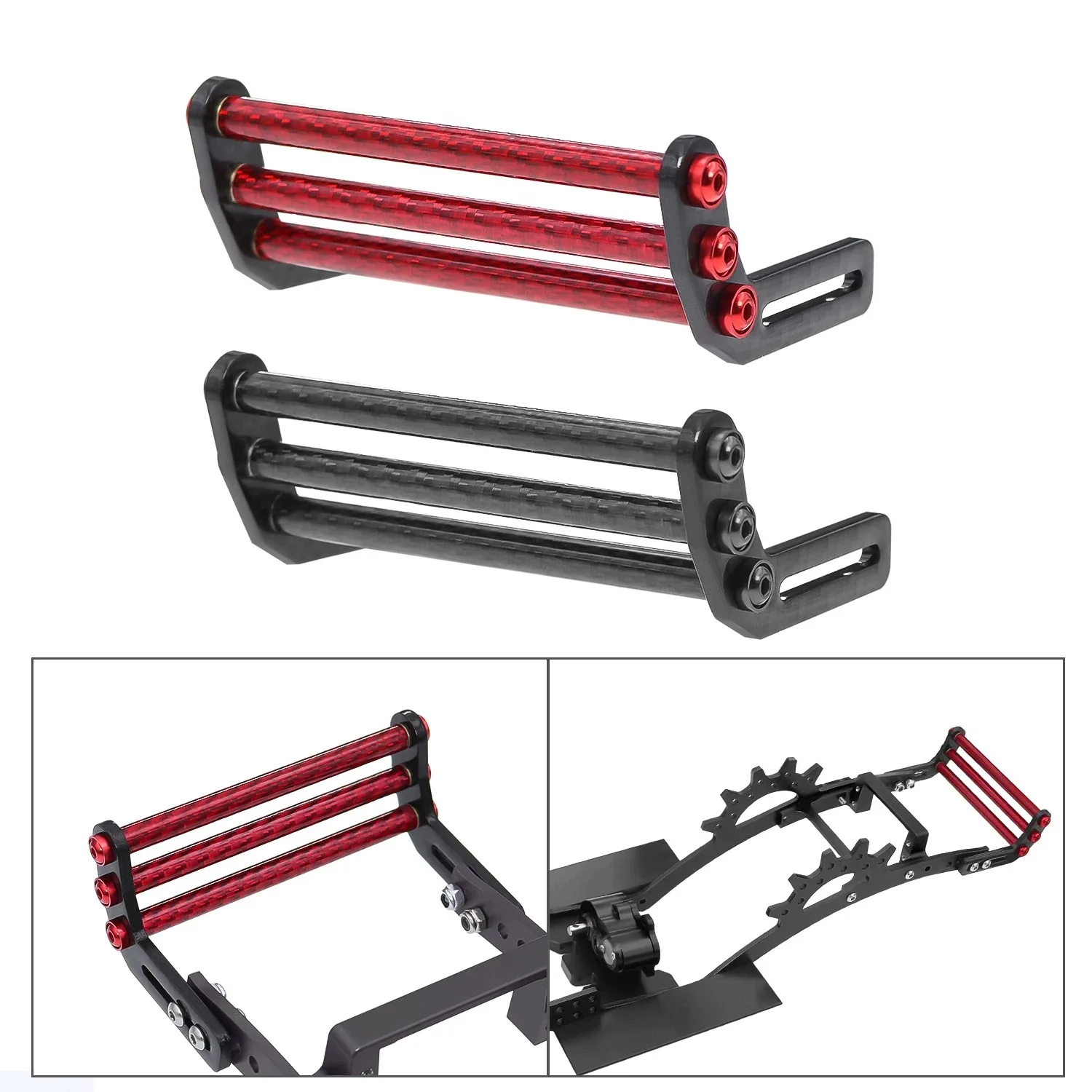 

Передний бампер из углеродного волокна для 1/10 LCG SCX10 TRX4 Capra RC Гусеничный автомобиль Обновление модифицированных деталей