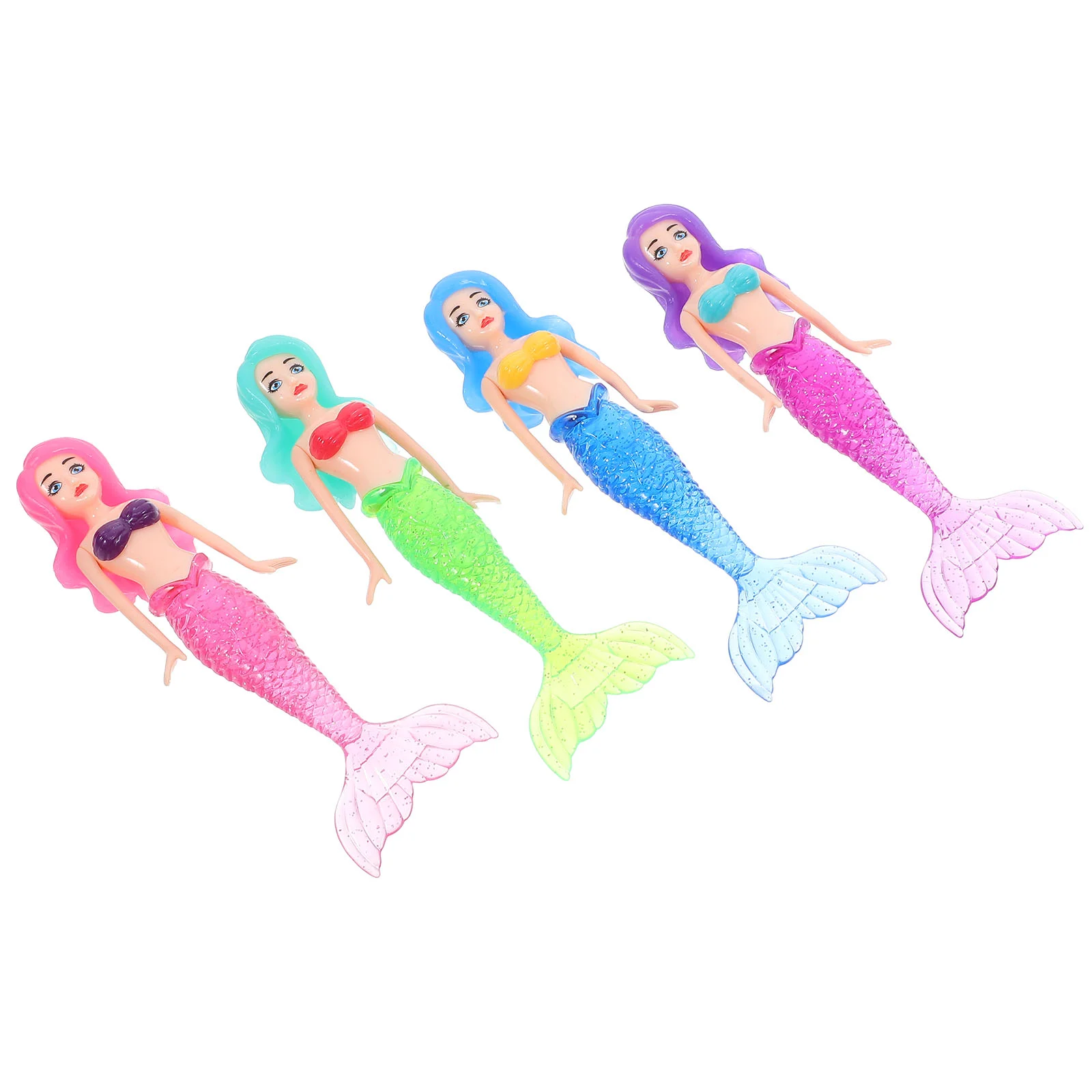 4 Pcs Swimming Pool Diving Mermaid Party Infant Bathtub Girl Toys Sinking Plastic