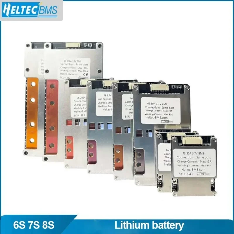 Heltecbms 6s 7s bms 8s 24v lifepo4 30A 50A 60A 80A 120A 200A 300A 350A balanced/lithium battery protetcion board inverter bms