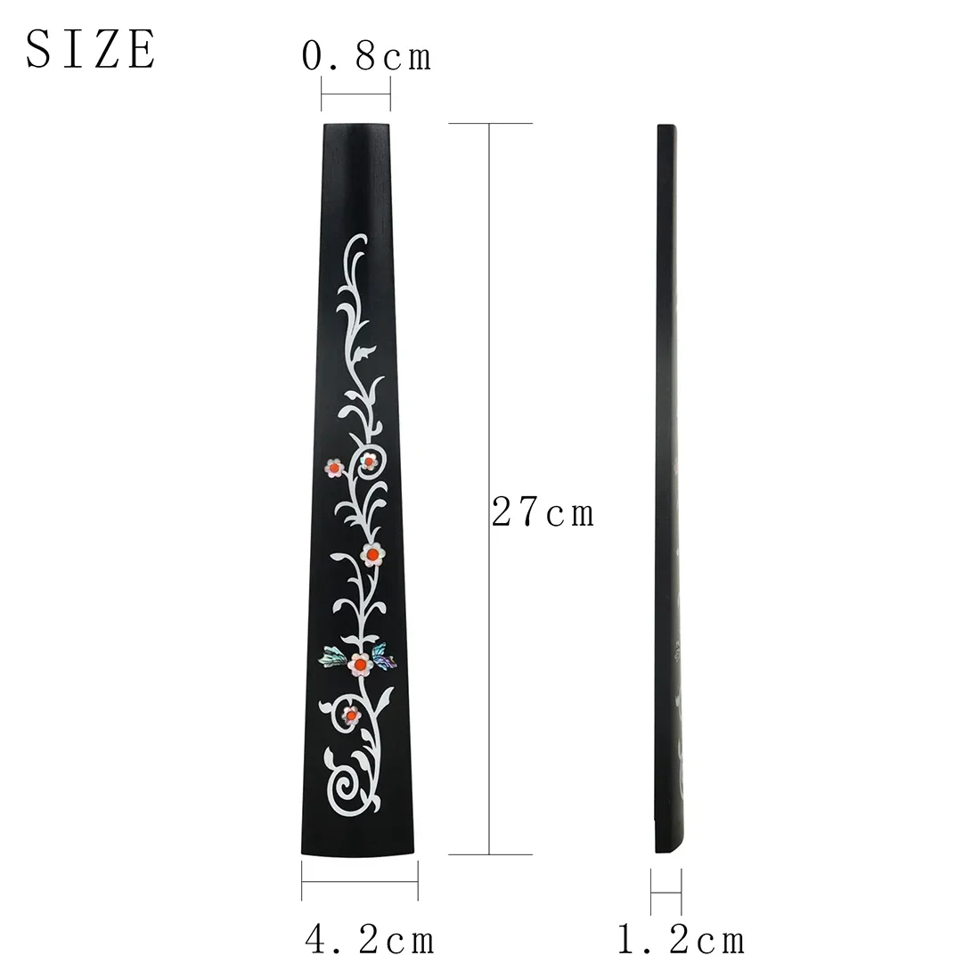 4/4 Violin Fingerboard Ebony Board Colourful Patterns 27cm Colourful Shells With Hand Inlaid Carvings Violin Pluck Accessories