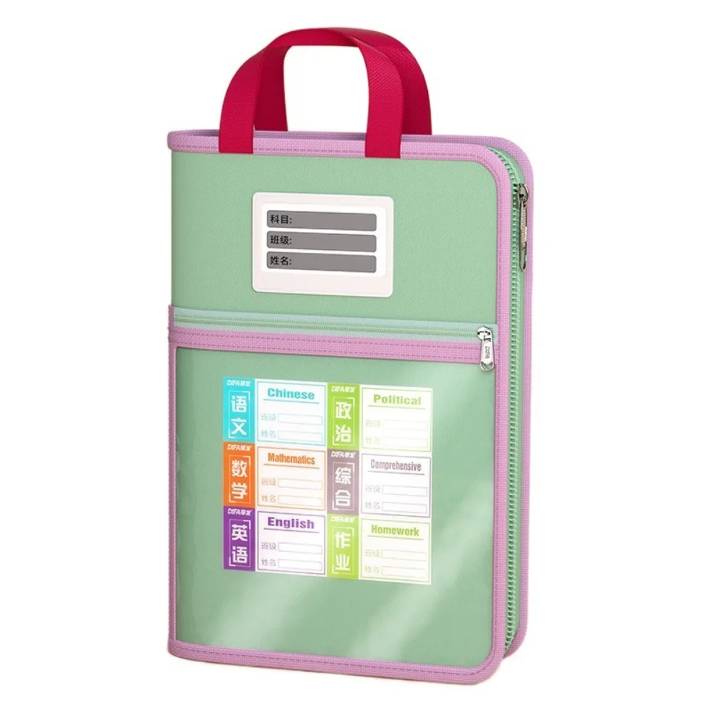 New L-shaped A4 File Bag Large Opening Mesh Stationery Storage Bag Transparent Large Capacity File Organizer School Supplies
