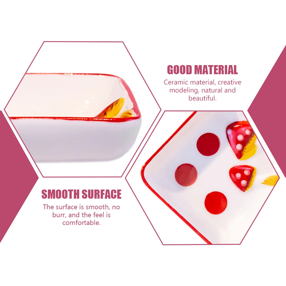 

2Pcs Mushroom Seasoning Plates Ceramic Sauce Dish Small Appetizer Holders Table Decoration Ketchup Dipping Bowls