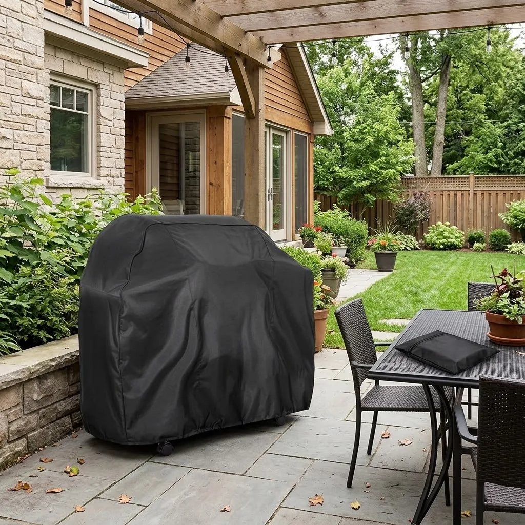 Heavy Duty BBQ Grill Cover for Outdoor Grill UV and Fade Resistant Waterproof Weather Resistant with Adjustable Straps Enhanced