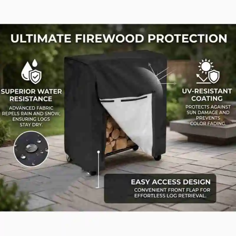 

1 шт. Прочный чехол для дровниц, компактный дизайн для использования в помещении и на улице, минималистичная и долговечная защита.