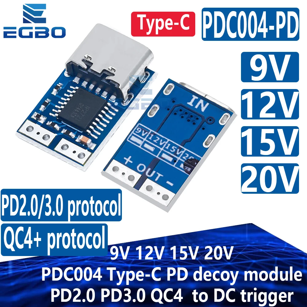 1 ~ 10 Stuks Type-C Pd Lokmodule Pd 2.0 Pd3.0 Naar Dc Dc Trigger Verlengkabel Qc4 Oplader 9V 12V 15V 20V Snelle Oplader Pdc004