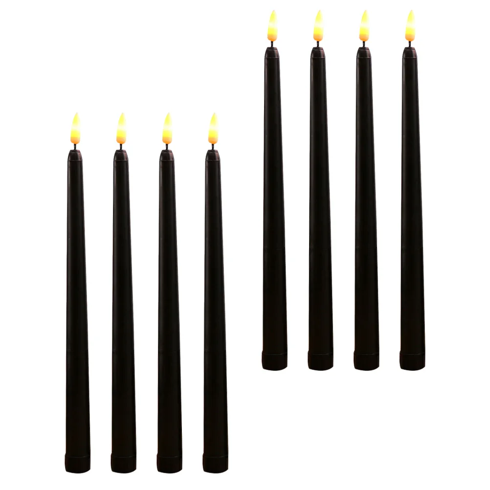 

8 Pcs LED Candles Plastic Halloween Decor Indoor Party Supplies Bedroom Bar Store Tea Light Electric Lamp for