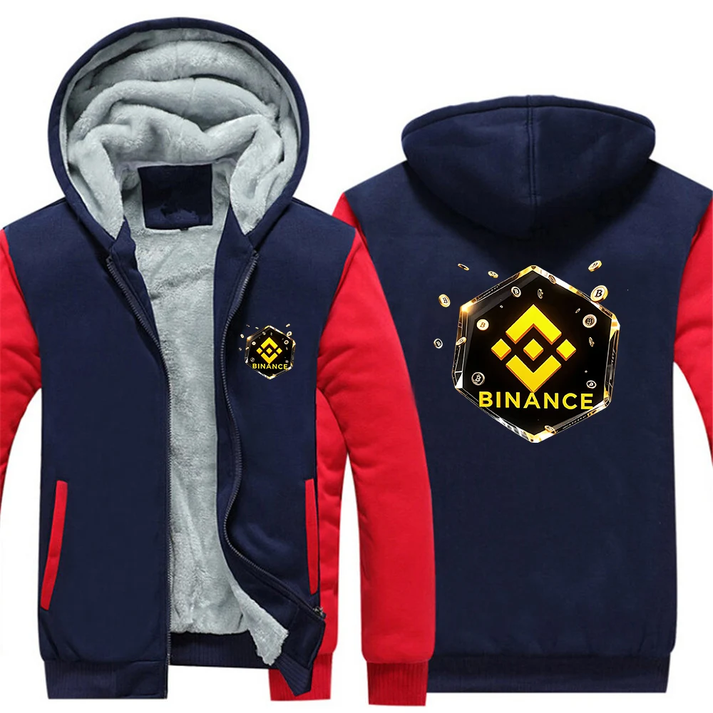 2026 Men's Autumn And Winter Binance Crypto Logo Print Cold Protection Thicken Winter Mountaineering Clothing Jacket Coat