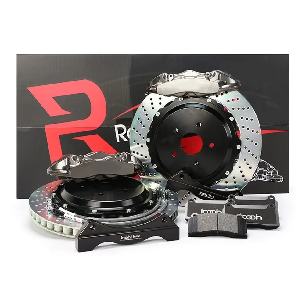 Aviation aluminum gray color brake caliper drilled style brake disc for rear system for ford-fiesta