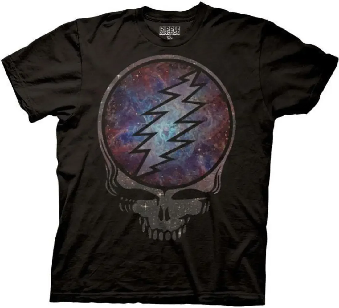 PEACE Men's Short Sleeve T-Shirt Steal Your Face Stealie Cosmic Space Stars Officially Licensed