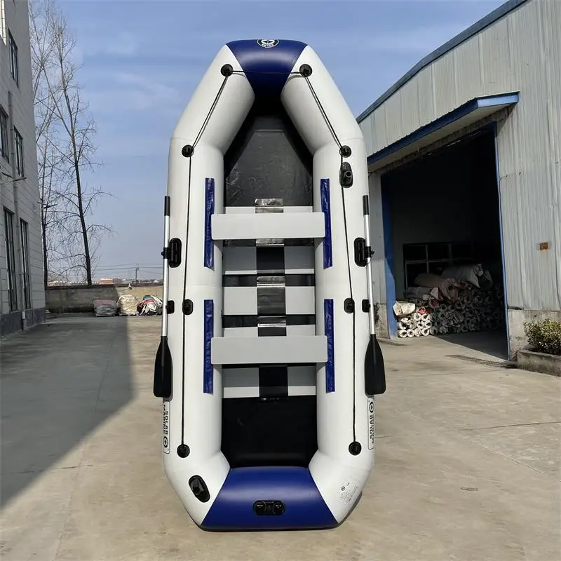 PVC Inflatable Boat for 4 Person, 3M Rowing Ship, Hovercraft Kayak, Dinghy Canoe Drifting Raft, Sailboat, Surfing Board Floor