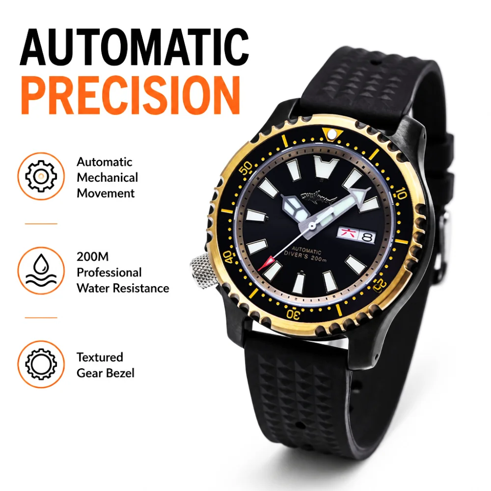 Heimdallr Men's Vintage Abalone Shell Diving Watch Automatic NH36A Mechanical Luminous Sapphire Glass 200M Waterproof