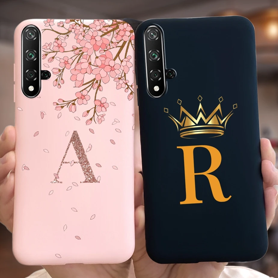 For Huawei Nova 5T Case Cute Crown Letters Cover Soft TPU Phone Case For Huawei Nova 5T 5 T Nova5T Cover Honor 20 Honor20 Bumper