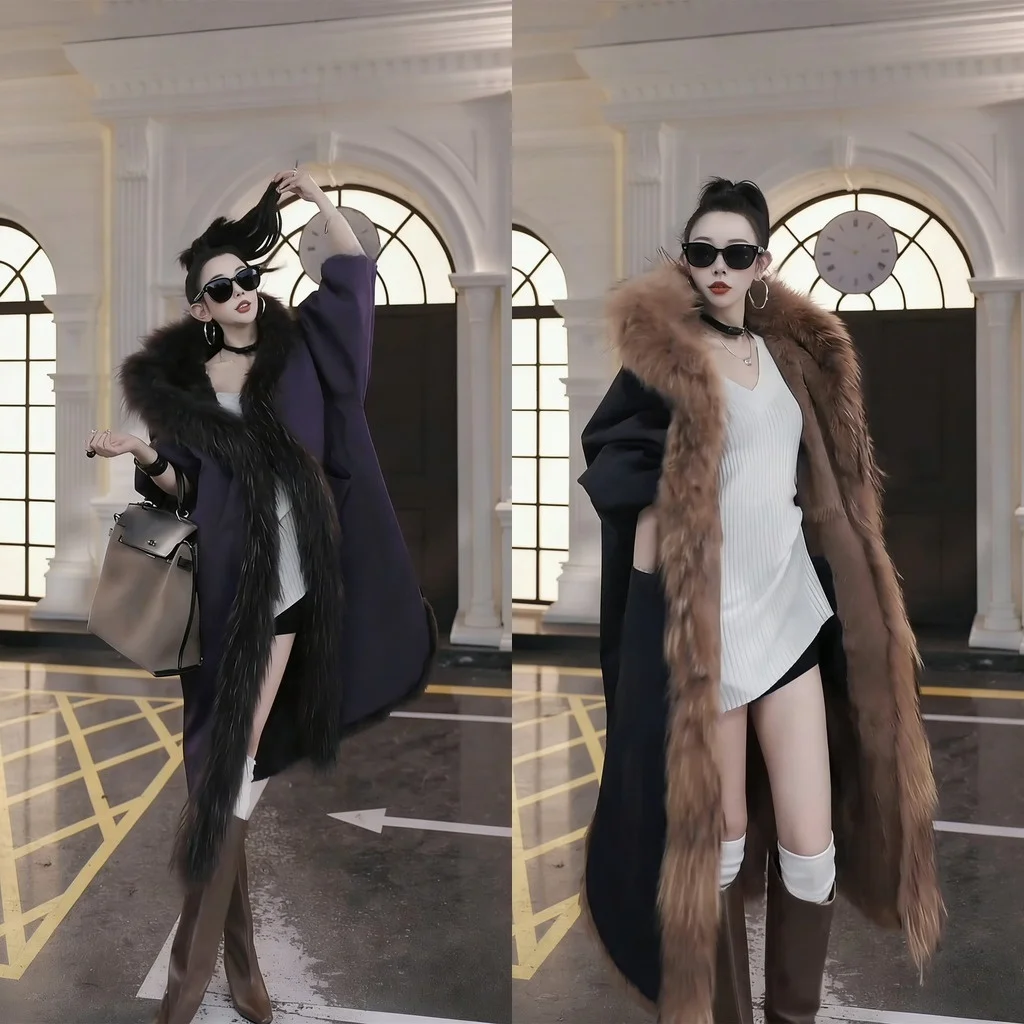 

Зимняя модная длинная парка с капюшоном, с искусственным мехом, теплая, повседневная, универсальная, устойчивая к холоду, верхняя одежда в корейском стиле для женщин