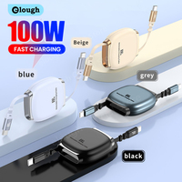 Elough Type C To Type C Cable 100W For iPhone 16 15 Samsung iPad Carplay PD Fast Charging Car Telescopic Cable USB C Data Cord