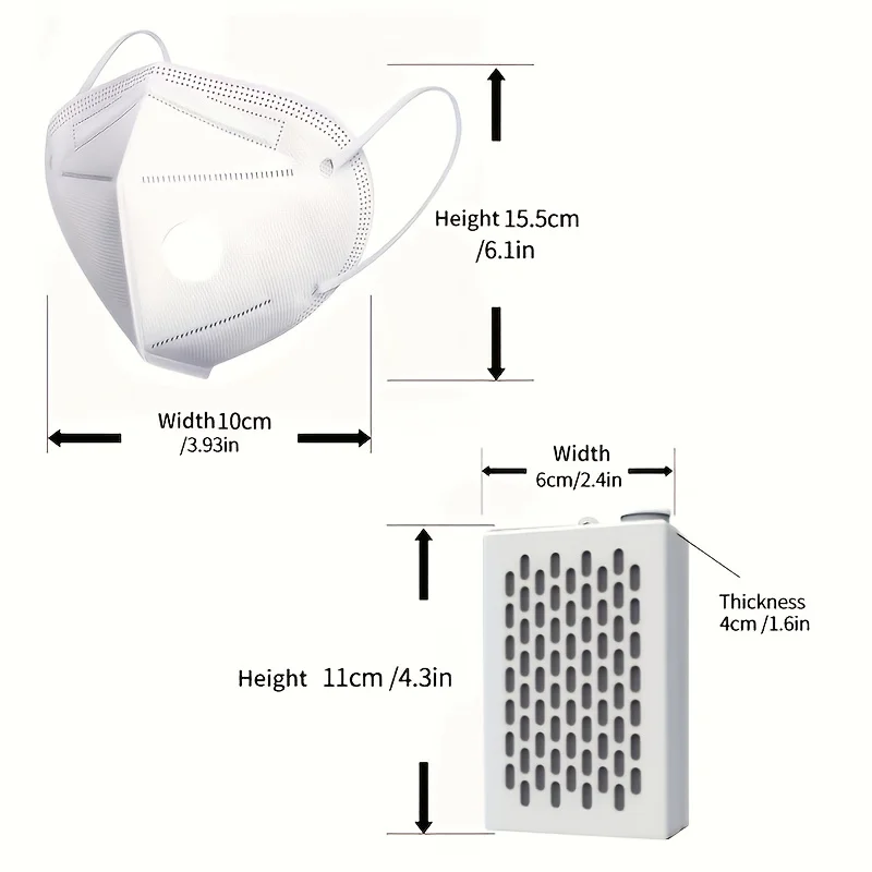 Effortless Breathing Electric Air Purifying Respirator Mask - KN95 Rated, Replaceable Filter, Powered Fan - Dust, Woodworking