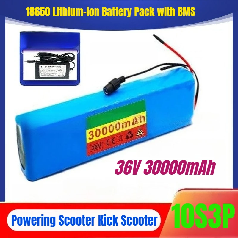 

10S3P 36V 30000mAh Powering Scooter Kick Scooter 18650 Lithium-ion Battery Pack with BMS