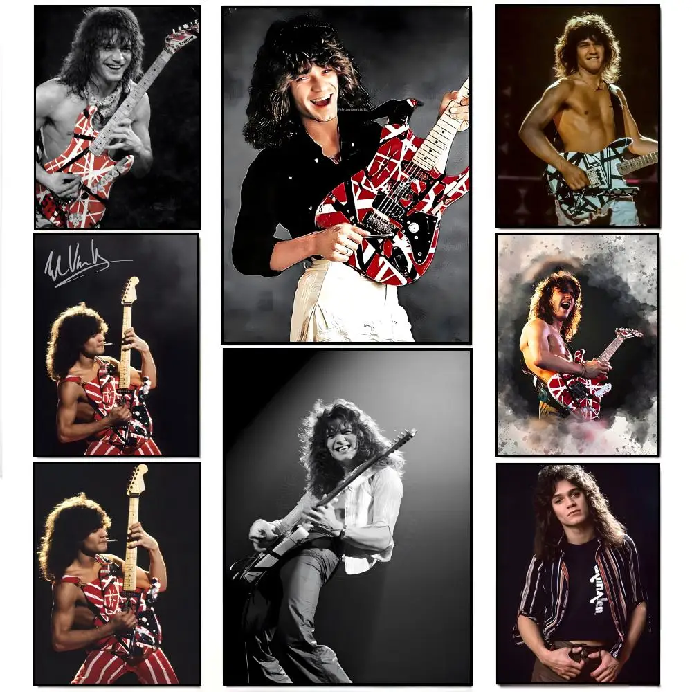 Legendary Guitarist Eddie Van Halen Poster HD  Waterproof Wall Sticker Bar Living Room Decor Gift
