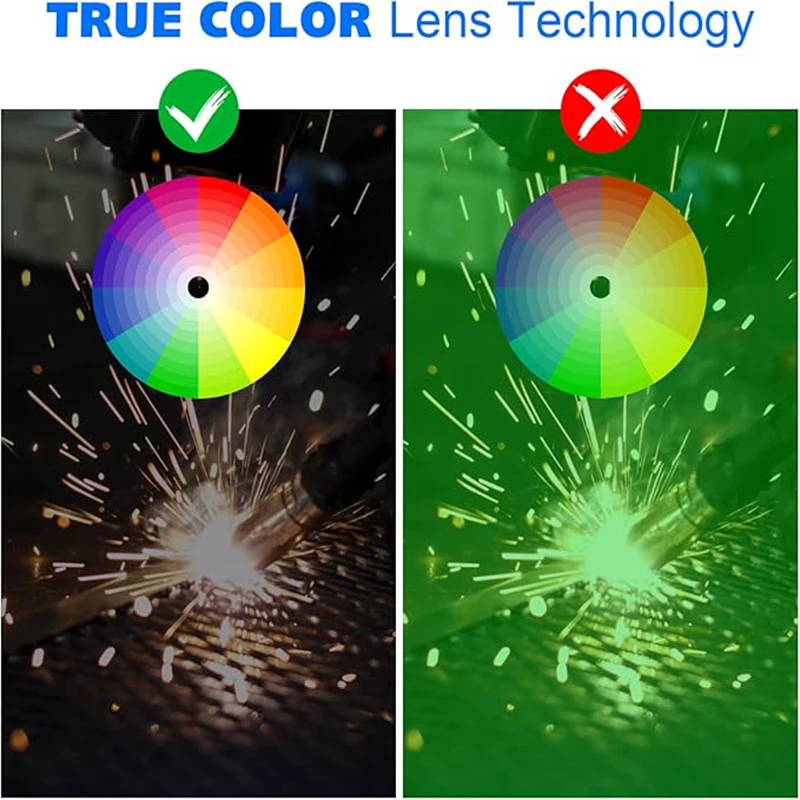 Solar True Color geschweißte Kopfmaske, 2 ARC-Sensoren, breiter Lampenschirm 9–13 für MIG WIG ARC