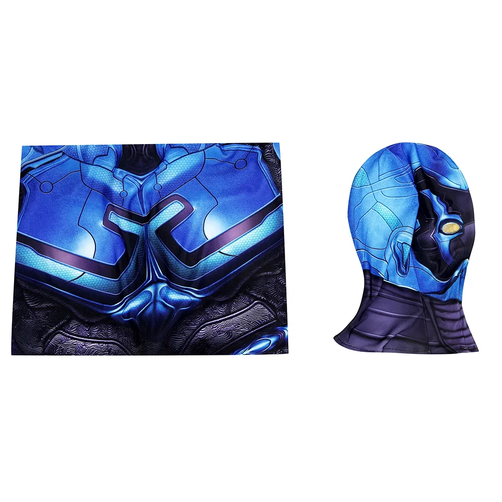 Blue Beetle Cosplay Costume Men Jumpsuit Mask Jaime Costume Superhero Bodysuit Outfit Male Halloween Clothes view 4