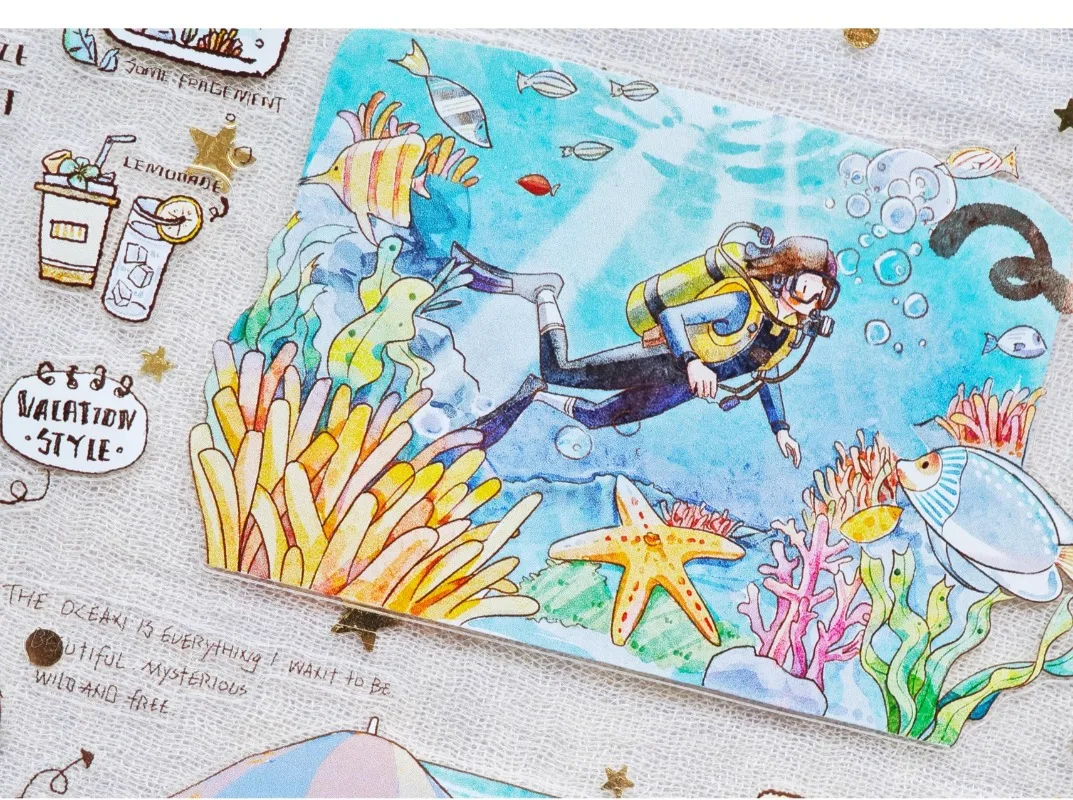 Happy Outdoor Play Girl Ausgestanzte PET Washi Tapes Bastelbedarf DIY Scrapbooking Kartenherstellung Dekorative Planungssticker