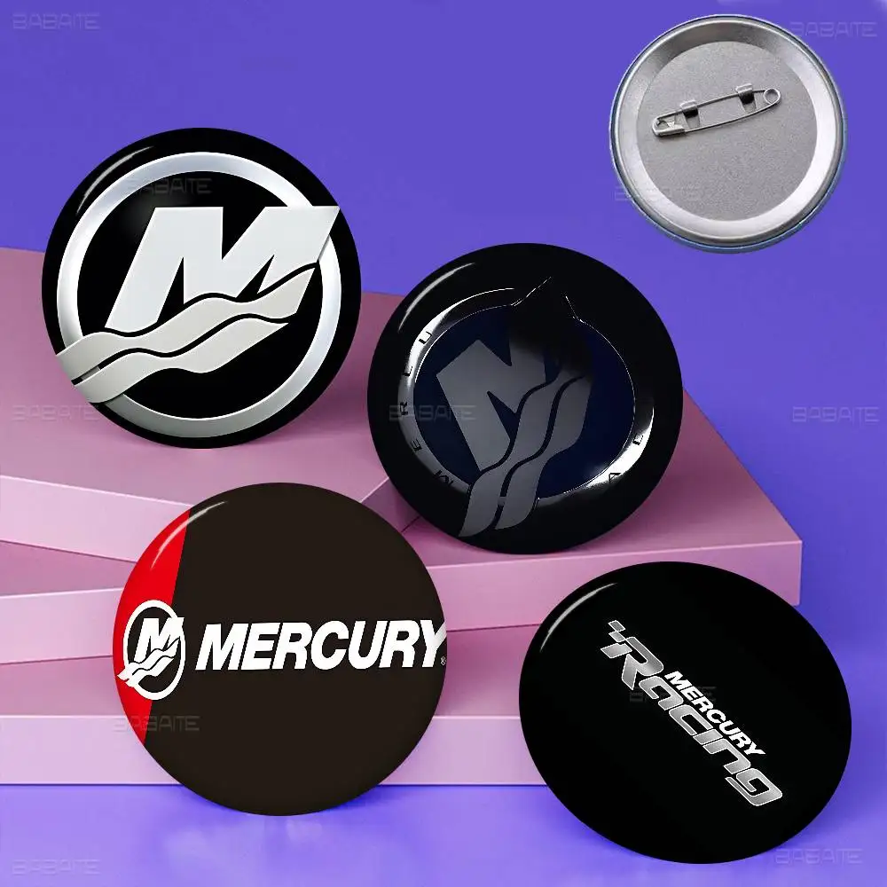 M-MercuryS Racing Creative Pins Funny Round Snap-in Brooch Badge Backpack Hat Accessories Jewelry Gifts for Friend