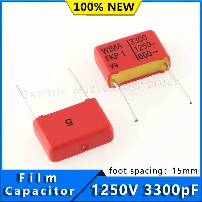 

5/10Pcs New German WIMA Capacitor 3300pF FKP1 1250V 3300PF PCM15mm Audio Film Capacitor Promise Capacitor FKP1R013304C00JSSD