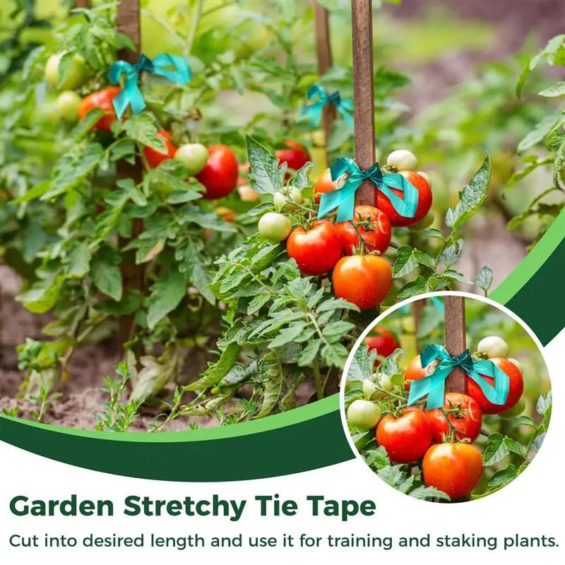 48 Rolls Stretch Tie Tape 147.6 Feet 0.5 Inch Garden Tie Tape Garden Vinyl Stake Stretchy Soft Vinyl Tape For Orchards Plants