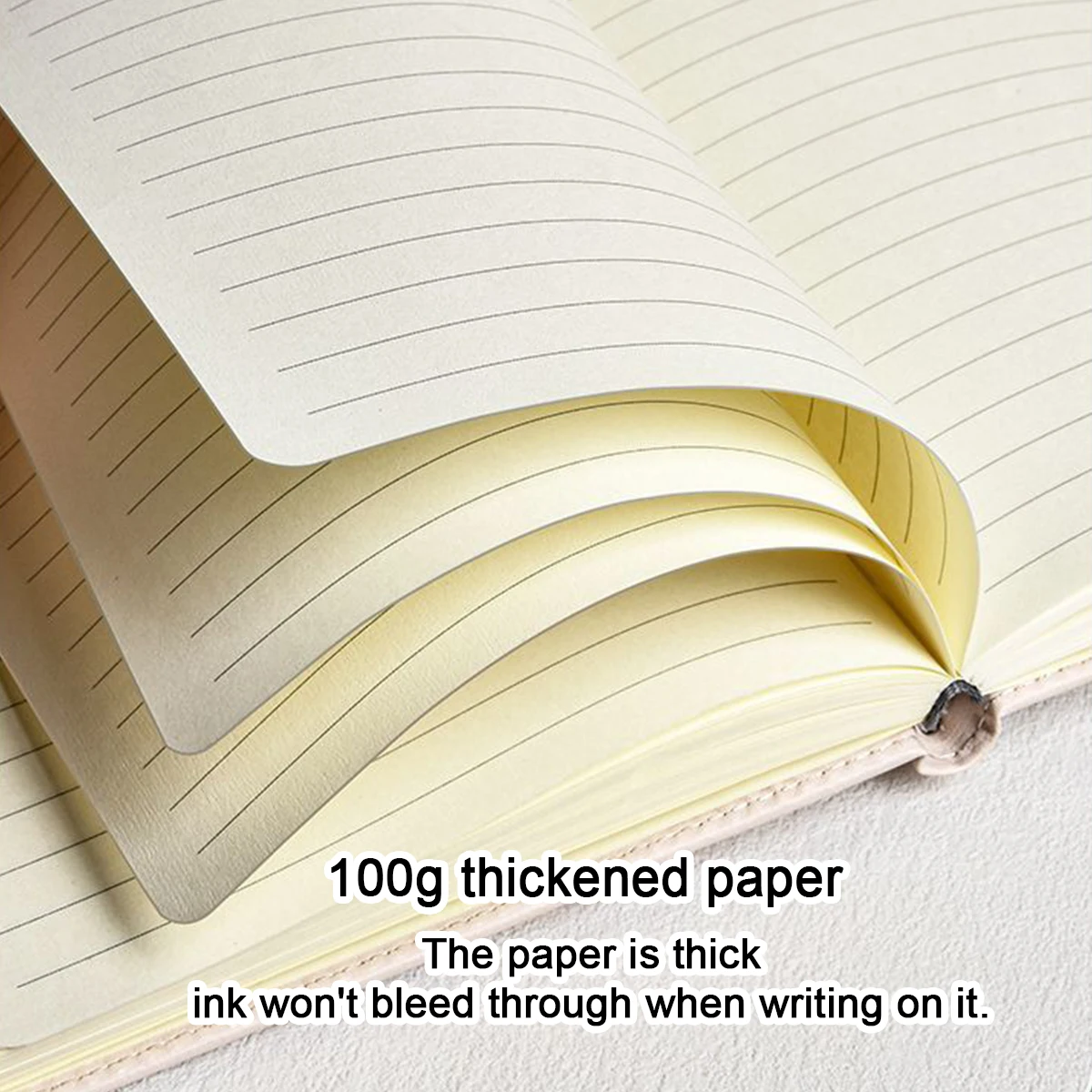 (Can Engrave Logo) A5 Buckle Student Leather Notebook, Panda Element Business Notepad,  Work Meeting Recordbook, Travel Diary