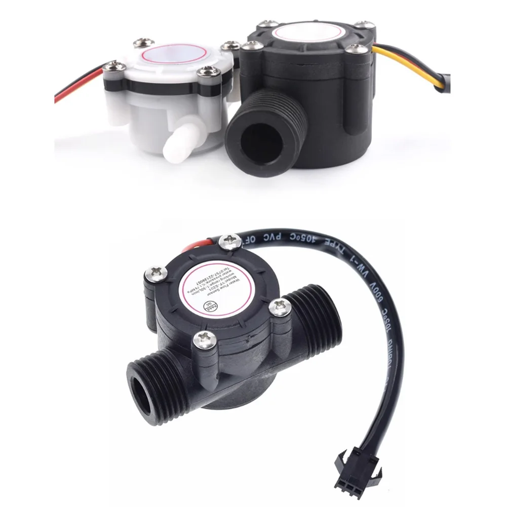 5-18V Water Flow Sensor Flowmeter Hall Flow Sensor Switch G1/2 Threads 1-30L/min For Water Heaters Coffee Machines